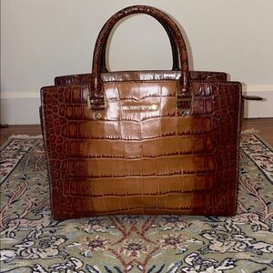 Michael Kors Tan Crocodile Embossed Handbag